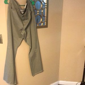 Flare leg hi-rise sits at the waist size 16 woman